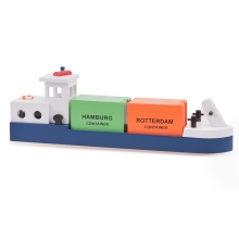 Transporte de juguetes Barcaza Con 2 Contenedores De Madera, New Classic Toys (09042)
